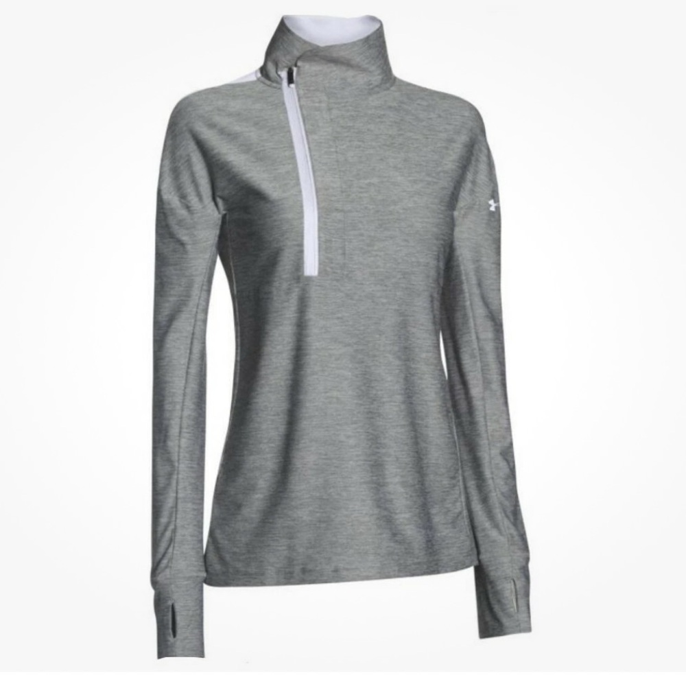 Under Armour Women's Hotshot 1/2 Zip Pullover. XS. Gray / white. Never worn.